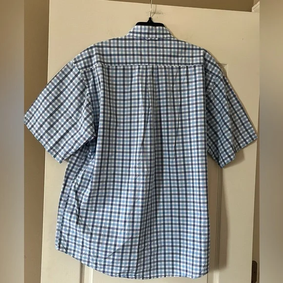 Tommy Hilfiger Men's Blue & White Button Down Checkered Shirt Size XL - Picture 3 of 14